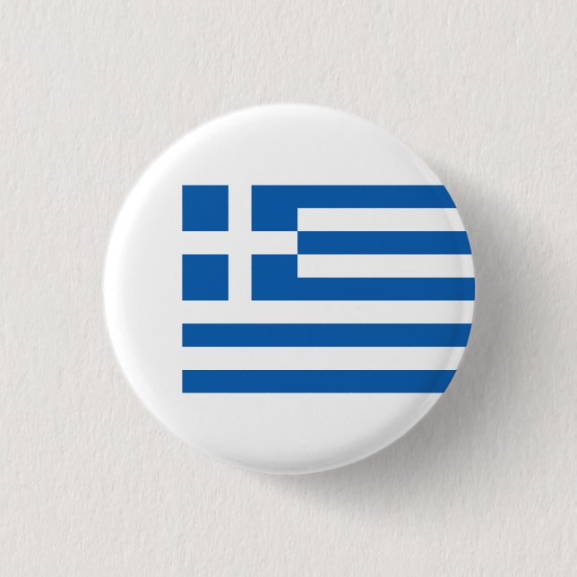 Greek Flag, Flag of Greece 3 Cm Round Badge (Front)