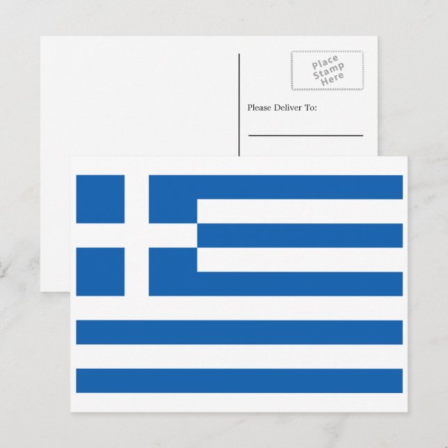 Greek Flag, Flag of Greece Postcard (Front/Back)