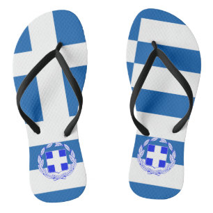 Greek flag flip flops