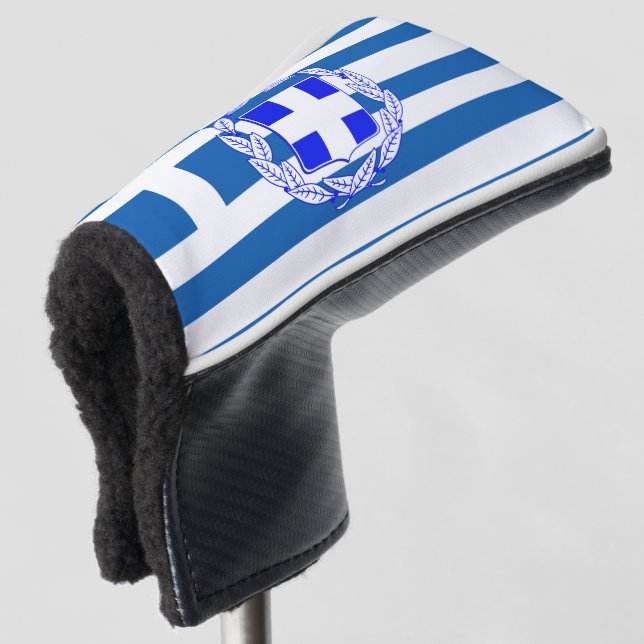 Greek flag golf head cover (3/4 Front)