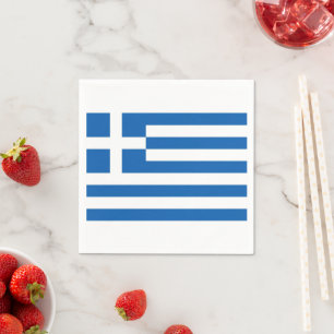 Greek Flag Greece Blue White Paper Napkin