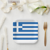 Greek Flag Greece Blue White Paper Napkin