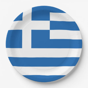 Greek Flag (Greece) Paper Plate