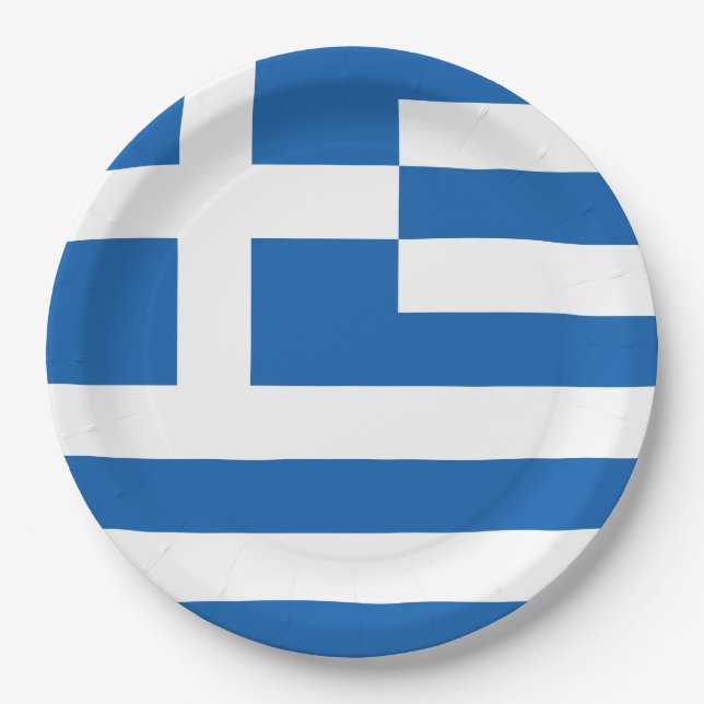 Greek Flag (Greece) Paper Plate (Front)