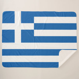Greek Flag (Greece) Sherpa Blanket