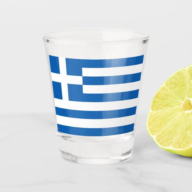 Greek Flag (Greece) Shot Glass (Front)