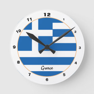 Greek Flag & Greece trendy fashion /design Round Clock