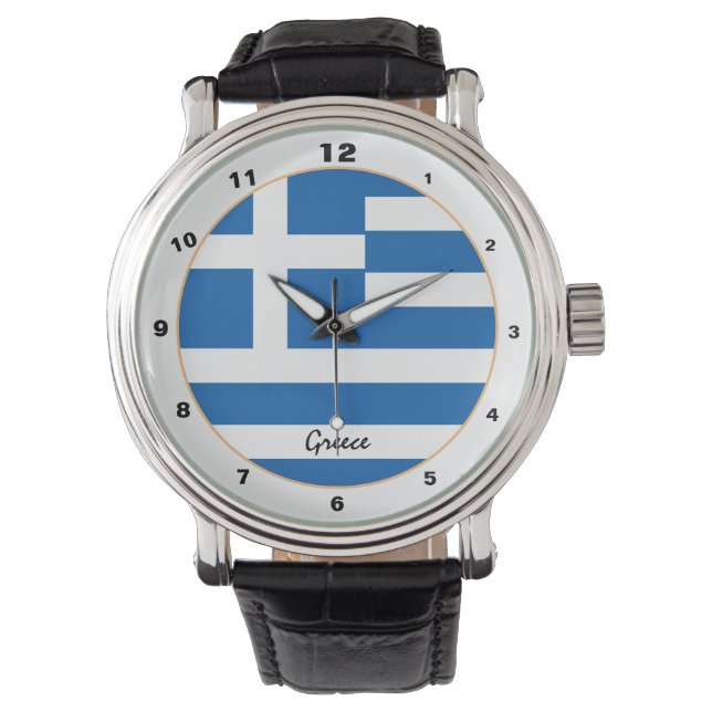 Greek Flag & Greece trendy fashion /design watch (Front)