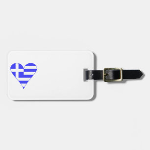Greek Flag Heart Funky Luggage Tag