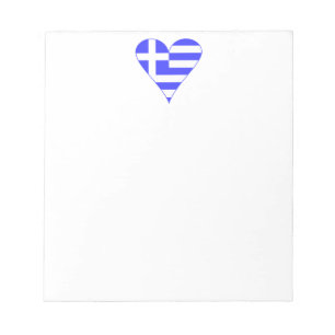Greek Flag Heart Funky Notepad