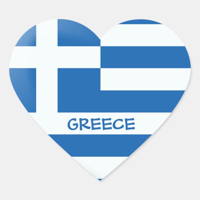 Greek Flag Heart Heart Sticker (Front)