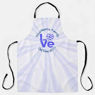 Greek Flag Heart in Blue LOVE Apron