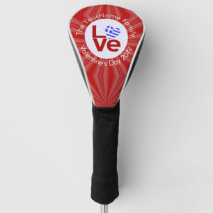 Greek Flag Heart in Red LOVE Golf Head Cover