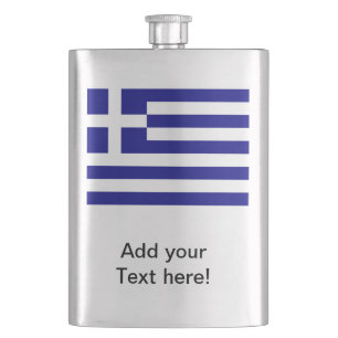 Greek Flag Hip Flask