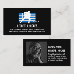Greek Flag, Hockey Player, Hockey Coach Photo Business Card
