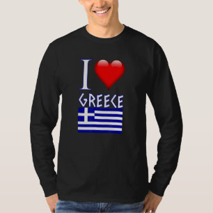 Greek Flag I Love Greece Ancient Writing Patriotic T-Shirt