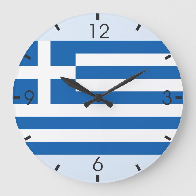Greek Flag Large Clock (Front)