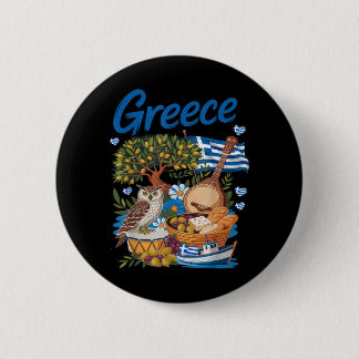 Greek Flag Outfit Idea for Kids with Hellenic 6 Cm Round Badge