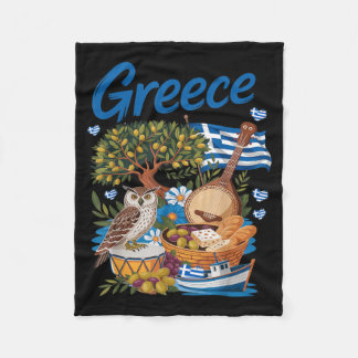 Greek Flag Outfit Idea for Kids with Hellenic Fleece Blanket