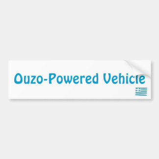 Greek flag, Ouzo-Powered Vehicle Bumper Sticker