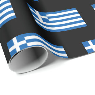 Greek Flag Pattern Wrapping Paper