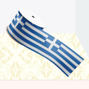 Greek Flag ribbon, patriotic Greece /sports Satin Ribbon