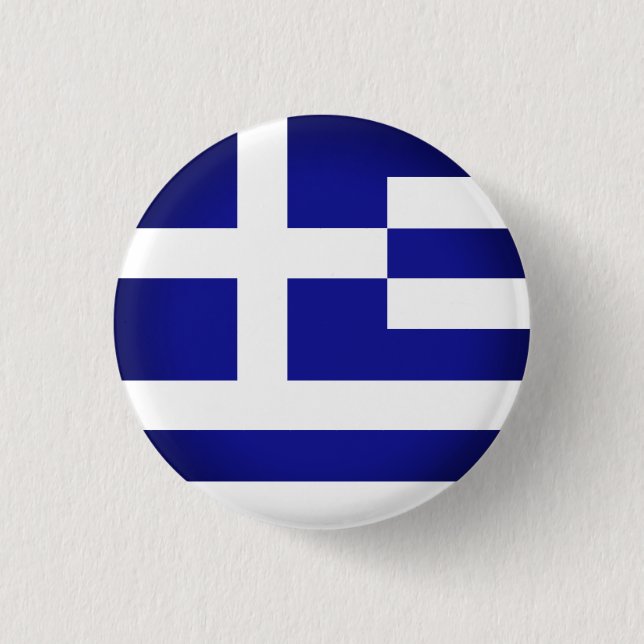 Greek flag (round) 3 cm round badge (Front)