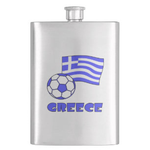 Greek Flag Soccer Ball and Greece Hip Flask