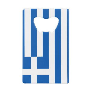 Greek Flag Stainless Steel Bottle Opener