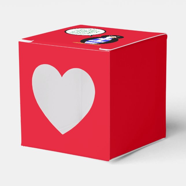 Greek Flag Talking Ms Penguin Personalised Favour Box (Front Side)
