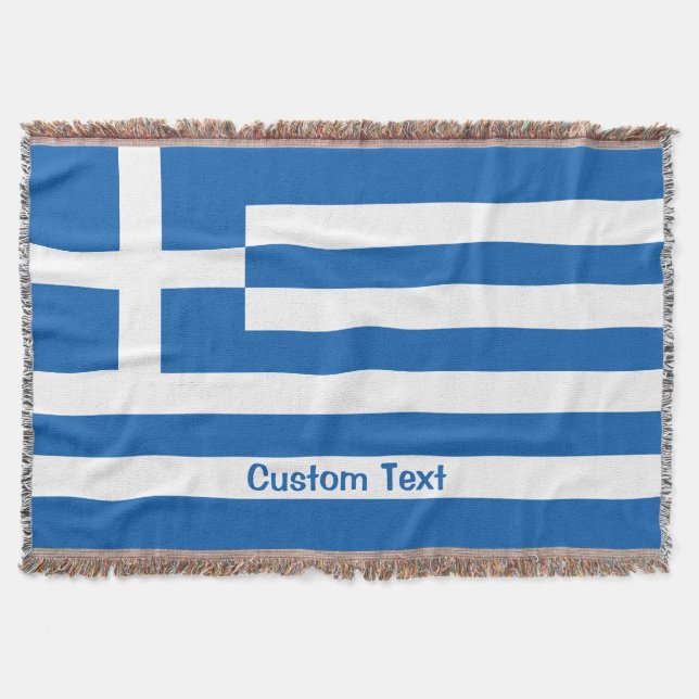 Greek Flag Throw Blanket (Front)