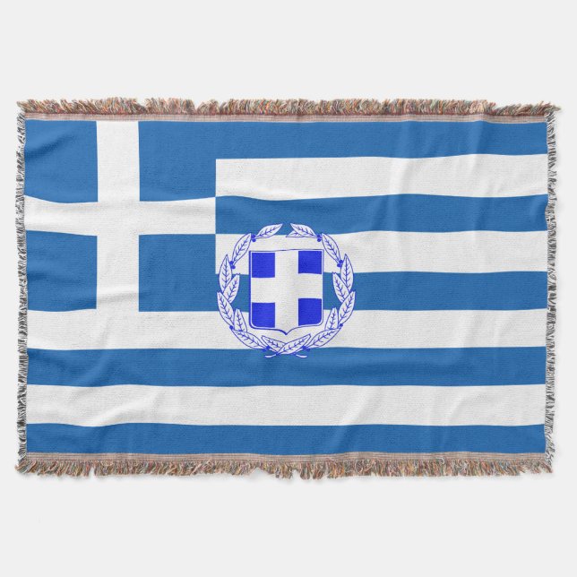 Greek flag throw blanket (Front)
