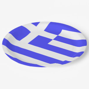 Greek Flag Total Paper Plate