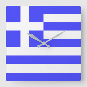 Greek Flag Totally Square Wall Clock