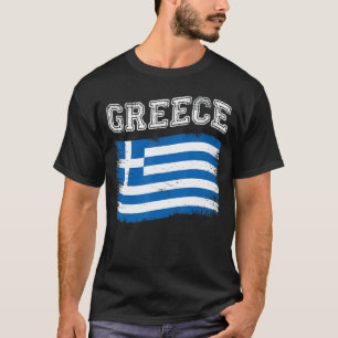 Greek Flag Tourist Holiday Destination Greece Flag T-Shirt