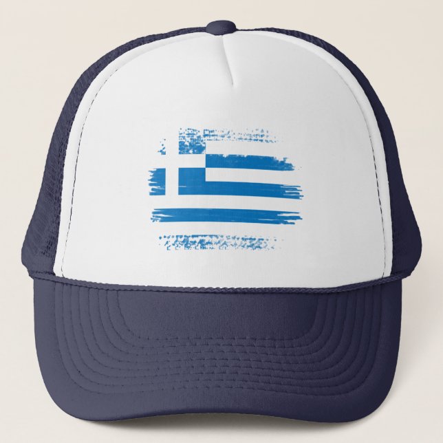 Greek flag trucker hat (Front)