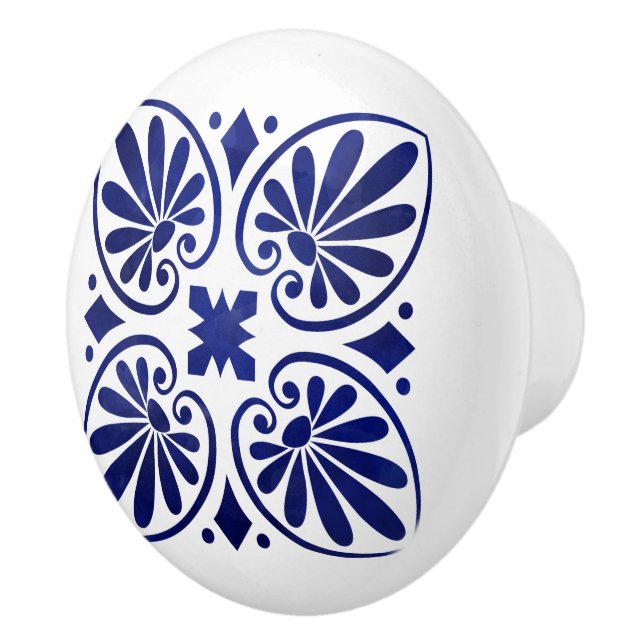 Greek Flourish Ornament  Ceramic Knob (Right)