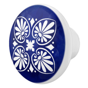 Greek Flourish Ornament Ceramic Knob