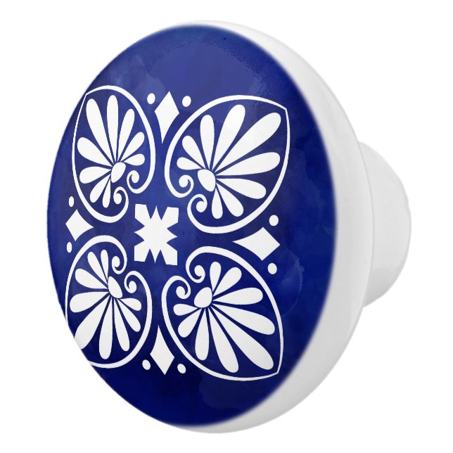 Greek Flourish Ornament  Ceramic Knob (Right)