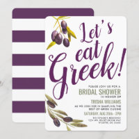 Greek Food Tasting | Bridal Shower Sangria Invite
