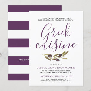 Greek Food Tasting   Engagement Party Invite