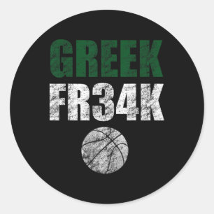 Greek Fr&# k Milwaukee Wisconsin Bysketbyll Champ Classic Round Sticker