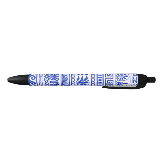 Greek Fret, Mediterranean Pattern, Blue Black Ink Pen (Bottom)