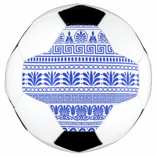 Greek Fret, Mediterranean Pattern, Blue Football