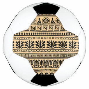 Greek Fret, Mediterranean Pattern, Brown Football