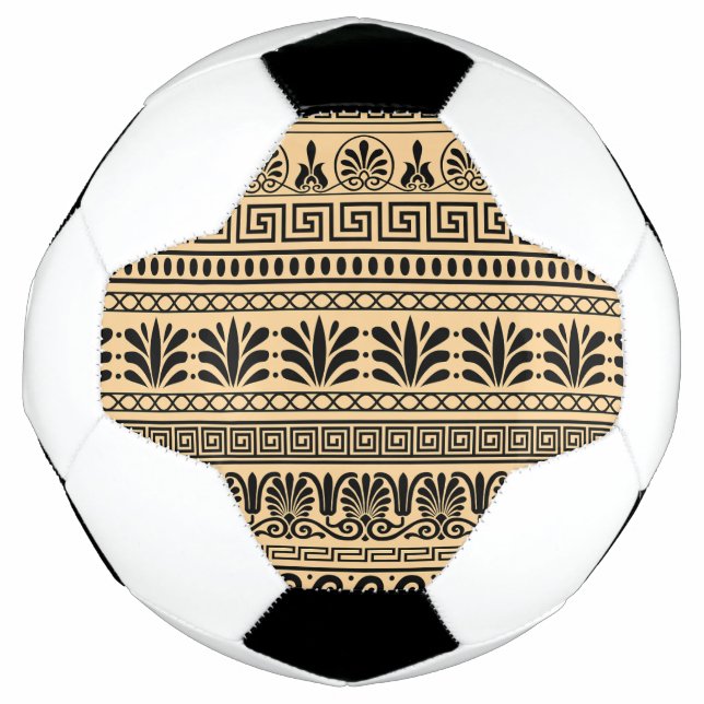 Greek Fret, Mediterranean Pattern, Brown Football (Front)
