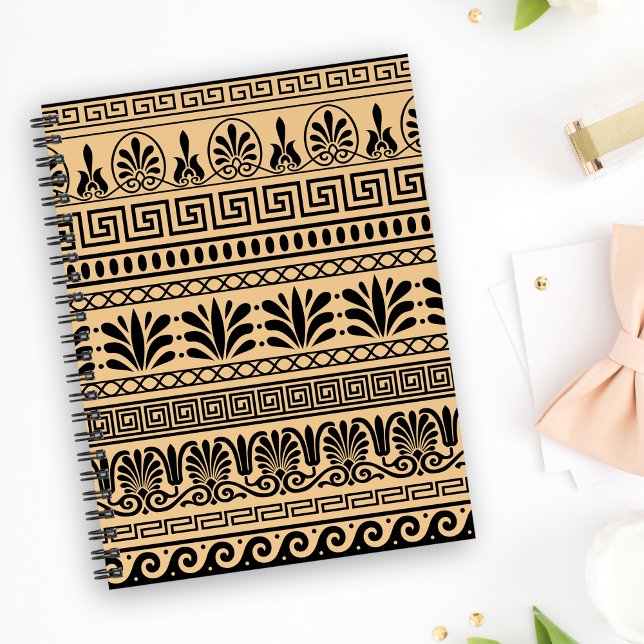 Greek Fret, Mediterranean Pattern, Brown Planner (Creator Uploaded)