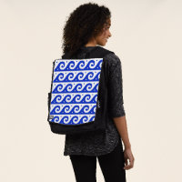 Greek Fret, Mediterranean Wave Pattern, Blue