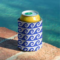 Greek Fret, Mediterranean Wave Pattern, Blue