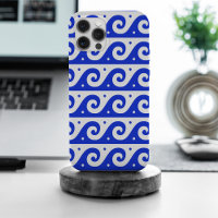Greek Fret, Mediterranean Wave Pattern, Blue